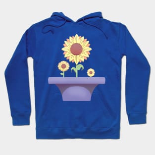 Radiant Sunflower Trio: Clothing Collection with Charming Potted Sunflowers Hoodie